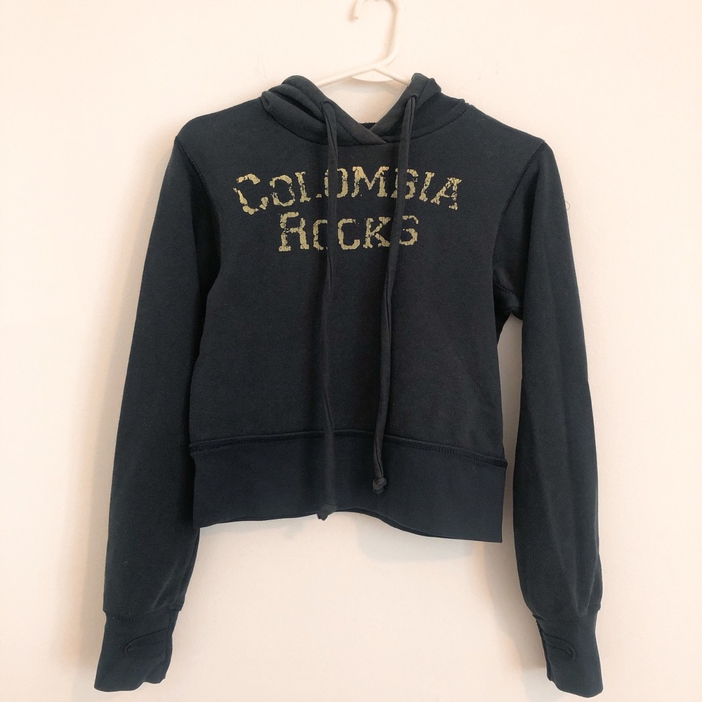 Y2K navy sweatshirt hoodie Colombia Rocks SS - Picture 2 of 7